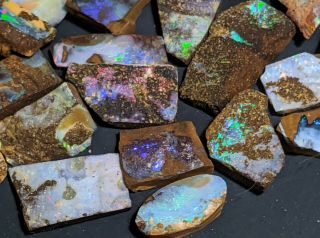 Nr 141cts Ringstone Rough Boulder Opal Queensland Australia For Lapidary
