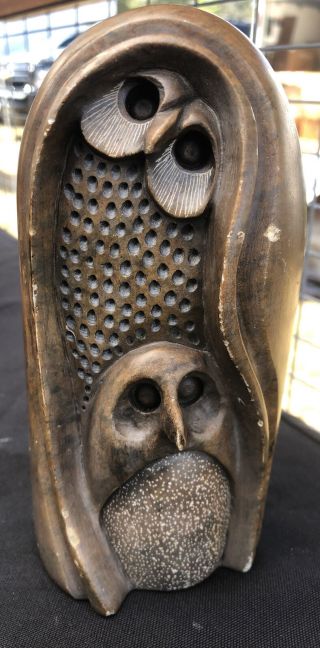Glenn Heath Carved Soapstone Owl 6” H Signed 1978 41 - 20 Sculpture Carving