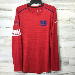 Nike Nfl York Giants Long Sleeve Dri - Fit Red Size Medium