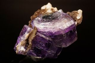 CLASSIC Purple Fluorapatite Crystal PULSIFER QUARRY,  MAINE - Ex.  Robertson 3