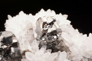 Bournonite Crystal Cluster on Quartz ATOCOCHA,  PERU - Ex.  Lemanski 4