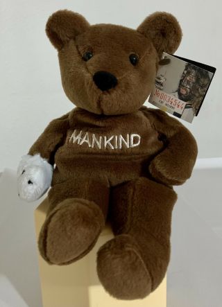 1999 Wwf Wwe Official Attitude Bear - Mankind Mick Foley W/ Mr.  Socko - With Tag