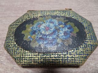 Vintage Crowleys English Needle Book Green And Gold With Floral Circa 1900 S372
