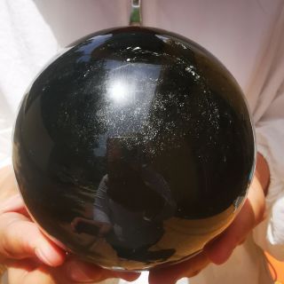 Natural Black Obsidian Sphere Crystal Ball Healing Stone Collectibles 1650g
