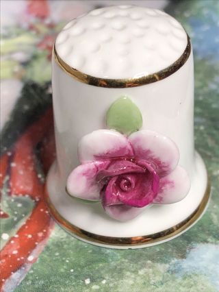 Thimble Porcelain Rose Flower Of The Season