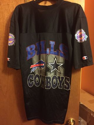 Vintage 1994 Bowl Dallas Cowboys Vs Buffalo Bills Champion Jersey Size 40