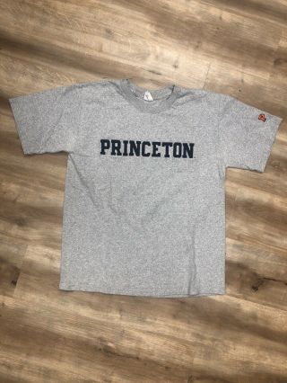 Princeton Tigers Ivy League Vintage 90s Patch Spellout College Tshirt Large
