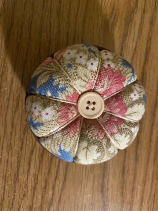 Fun Flowery Fabric Button Pin Cushion