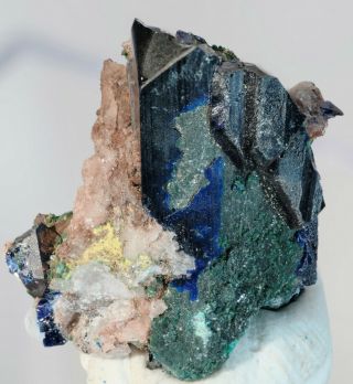 Bayldonite With Azurite,  Tsumeb Mine,  Namibia Rare