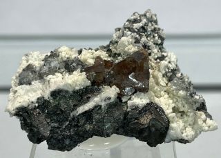 Sharp 1 Cm Genthelvite Crystal On Matrix: Huanggang Mines,  China - Rare Species