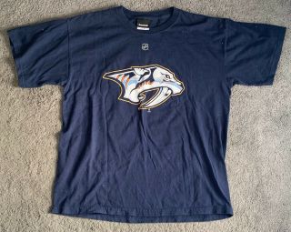 Nhl Nashville Predators Reebok Hockey T Shirt Jersey Mens Size L Ryan Ellis