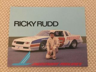Nascar Ricky Rudd 1983 3 Rcr Piedmont Airlines Pontiac Grand Prix Promo Card