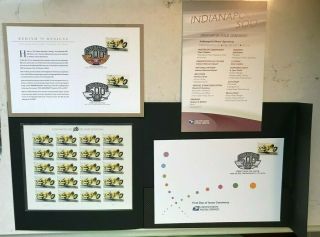 Indianapolis 500 First Day Issue - Ceremony Program - Stamps - Envelope - Design Card
