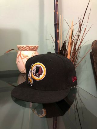Authentic Era Washington Football Team Redskins Black Fitted Hat 7 - 1/2