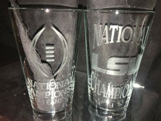 2019/2020 Ncaa Football National Champion Lsu Tigers Etched 2 Pint Glasses
