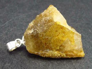 Large Herderite Crystal Silver Pendant From Brazil - 1.  0 " - 3.  0 Grams