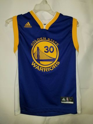 Adidas Golden State Warriors Steph Curry 30 Basketball Jersey Youth Sz M