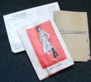 Vintage Mail Order Pattern 4600 Blouse,  Dress Or Jumper 1970 