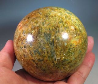 76mm (3 ") Natural Green Lepidolite Crystal Sphere Gem Ball,  Madagascar 9143