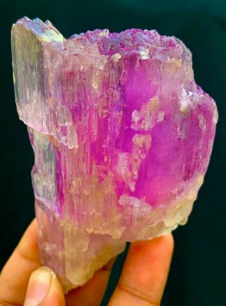 866 C.  T Etched Natural Precious Natural Dark Pink Kunzite Crystal @ Afgahnistan