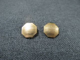 2 Antique Art Deco Stripped Gold Filled Small Buttons Unmarked