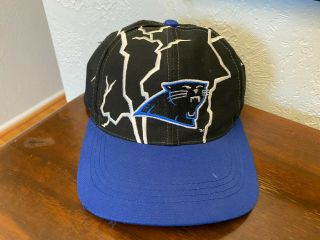 Vintage 90s Carolina Panthers Drew Pearson Lightning Snapback Hat Cap Nfl Youth