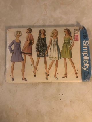 Simplicity Vintage Sewing Pattern 8236 Size 14 Bust 36 Dress,