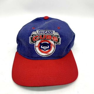 Vintage Chicago Cubs Starter Snapback Hat Cap Rare 80s 90s Cub Logo Two Tone