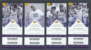 2016 Nba Los Angeles Lakers First Round Playoffs Full Tickets - Kobe Bryant