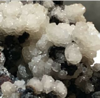 Smithsonite on Limonite - Fine Mineral Santa Eulalia,  Mexico Fluorescent 2