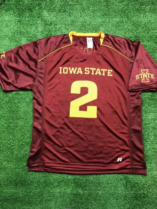 Iowa State Cyclones Football Jersey 2 Russell Athletic Maroon Men 