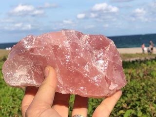 Natural Mineral Specimen Rose Quartz Crystal Large Gemmy Cluster Pink Untreated