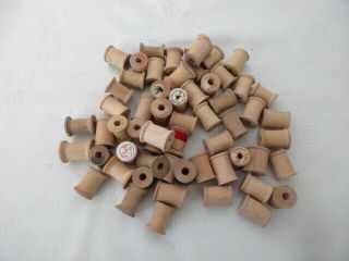 59 Smaller Sized Vintage Wood Sewing Thread Spools