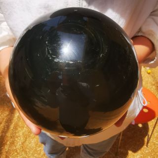 Natural Black Obsidian Sphere Crystal Ball Healing Stone Collectibles 3135g