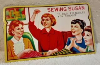 Vintage Sewing Needle Card Folder Case " Sewing Susan "