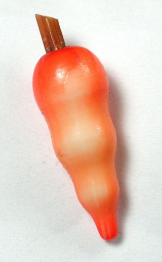Vintage Celluloid Button Realistic Carrot Design - 1 & 3/8 "