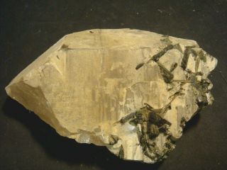 Tourmaline In Quartz Crystal Mineral Specimen From Brazil 1414 Grams Natural