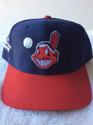 Vintage Cleveland Indians Baseball Cap Chief Wahoo 1997 Al Champs Snapback Hat