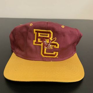 Vtg Boston College Bc Eagles Plain Logo Two Tone Snapback Hat 90s Ncaa Vintage