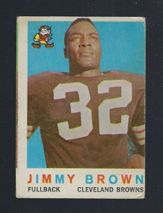 Vintage 1959 Topps Football Card 10 Jimmy Jim Brown - Cleveland Browns