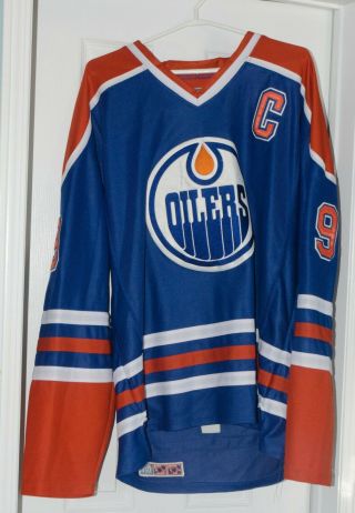 Vintage Ccm Hockey Jersey Edmonton Oilers 99 Wayne Gretzky Size 54 Fight Strap