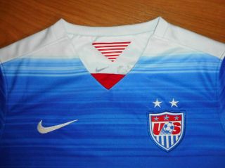 Nike Dri - Fit 2015 Usnmt Team Usa Youth Kids Blue Soccer Jersey Size M 10 - 12 Yo