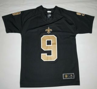 Nfl Team Apparel 9 Drew Brees Orleans Saints Jersey Size Youth Large 14 - 16