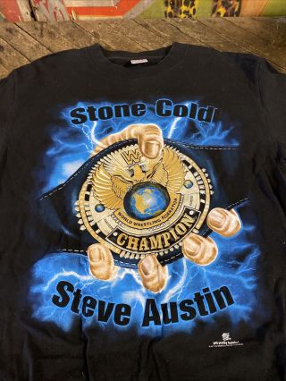 Vintage 1998 Wwf Stone Cold Steve Austin T Shirt Championship Belt Wwe Wcw Nwo