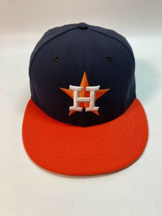 Houston Astros Mlb Baseball Era 59fifty Fitted Hat Cap Orange Size 7 1/4