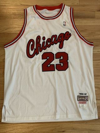 100 Authentic Michael Jordan Mitchell & Ness 86 87 Bulls Jersey Size 56 Chicago