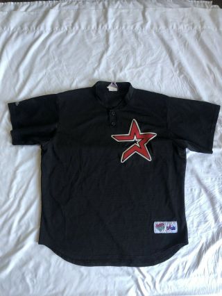 Majestic Houston Astros Authentic Black Diamond Jersey Size Large Vtg Vintage