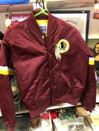 Washington Redskins Vintage 90s Satin Jacket Starter Size Med Red Shape