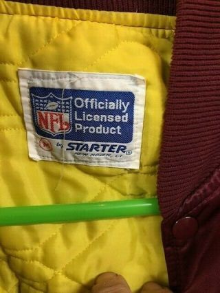 Washington Redskins Vintage 90s Satin Jacket Starter Size MED Red SHAPE 3