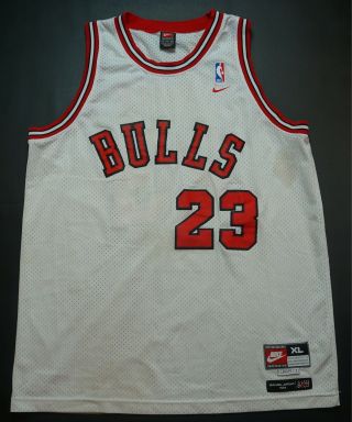 Rare Vtg Nike Michael Jordan Chicago Bulls Nba 1984 Flight Jersey 90s Size Xl,  2